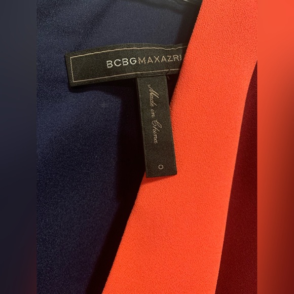 BCBGMaxAzria Navy, Burgundy and Orange Formal Floor-Length Dress - Picture 4 of 7